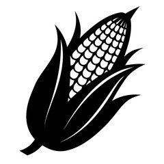Black silhouette of roasted corn cob