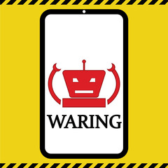 warning sign for chatbots on phones