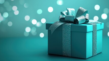 Teal gift box decor