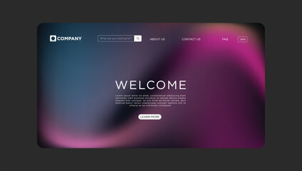 Modern welcome landing page template with gradient background and clean navigation for your business