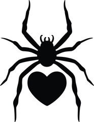 Spider with heart vector graphic arachnid insect love symbol halloween design art