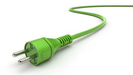Green Power Plug for Sustainable Energy electric plug isolated on white background