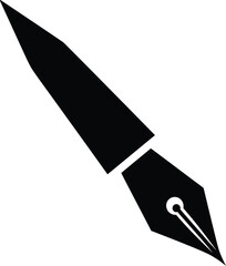 Black fountain pen writing tool vector illustration for calligraphy and design