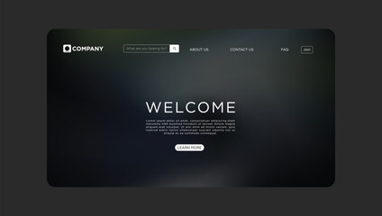 Professional modern website landing page design with welcome message and search bar