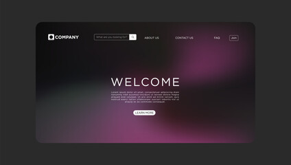 Modern welcome landing page design with search bar and navigation, perfect for business websites