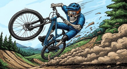 Skeleton Mountain Biker Jumps. (1)