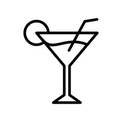Cocktail Icon Vector Illustration Line Version