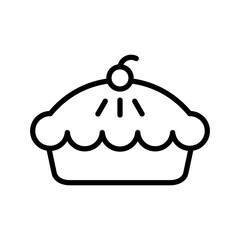 Pie Icon Vector Illustration Line Version