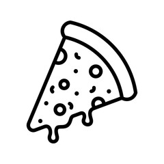 Pizza Icon Vector Illustration Line Version