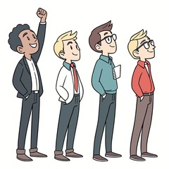 business man and his team