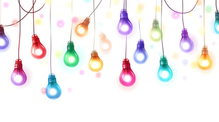 Festive hanging colorful string lights for celebrations and decor