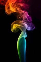 Obraz premium Abstract Swirling Rainbow Smoke with Delicate Tendrils