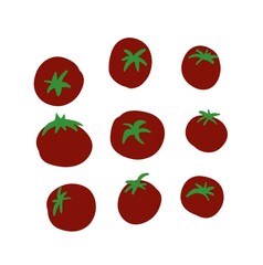 Illustration shapes set of tomatoes