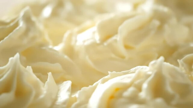 Creamy White Frosting Close Up Texture.
