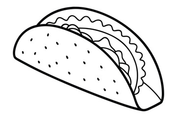 Realistic Taco Vector – Crunchy Shell with Beef, Lettuce, Tomato & Cheese, Isolated Illustration