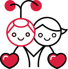 Cherished couple embracing in vibrant colors