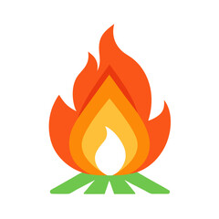 Minimal clean color vector illustration of a campfire