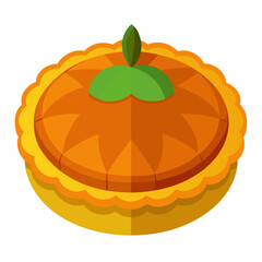 Minimalist color vector illustration of a delicious pumpkin pie