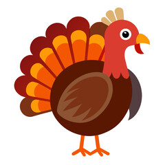 Minimalist color vector illustration of a turkey