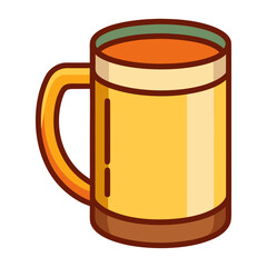 Minimalist vector illustration of a cider mug with clean design