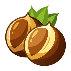 Minimalist color vector illustration of roasted chestnuts