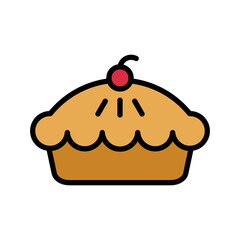 Pie Icon Vector Illustration Color Version
