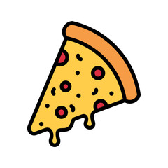 Pizza Icon Vector Illustration Color Version