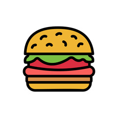 Hamburger Icon Vector Illustration Color Version