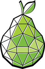 Stylized pear fruit illustration with vibrant colors