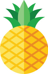 Vibrant pineapple illustration with tropical leaves and exotic fruits