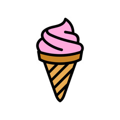 Ice Cream Icon Vector Illustration Color Version