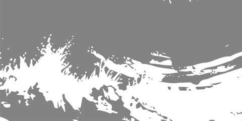 Naklejka premium Oceanic Wave: Abstract depiction of ocean wave, evoking a sense of power, motion, and the raw energy of nature. The monochromatic scheme simplifies the essence of the sea. 
