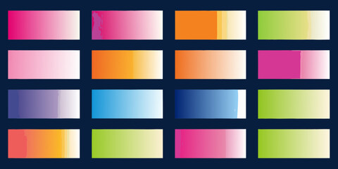 Collection of vibrant and smooth color gradients with a soft brush stroke effect on a dark background