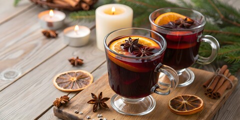 Mulled wine christmas holiday drink winter beverage spiced wine warm drink holiday season festive scene cozy 100