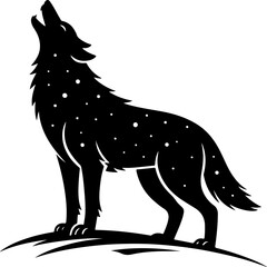 Winter Animal silhouette Vector illustration