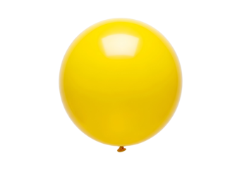 A vibrant, glossy yellow balloon is centered against a black background.