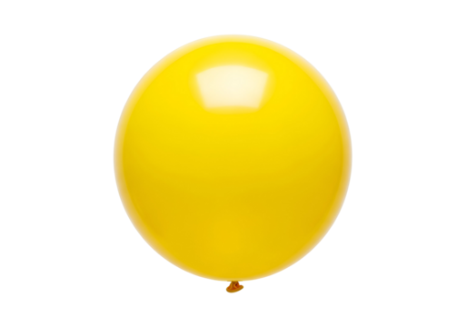 A vibrant, glossy yellow balloon is centered against a black background.