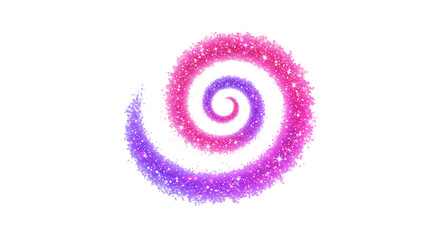 magical glowing swirl with sparkles isolated on white background, abstract fantasy light effect for magic, celebration, and digital design