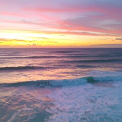 Vibrant sunset over ocean waves (2)