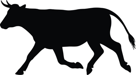 a black silhouette of a walking donkey on transparent background
