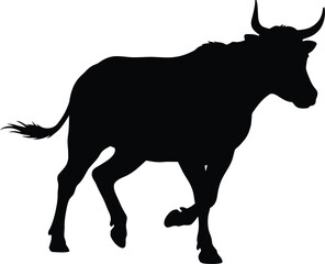 a black silhouette of an antelope on transparent background