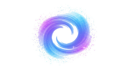 magical glowing swirl with sparkles isolated on white background, abstract fantasy light effect for magic, celebration, and digital design