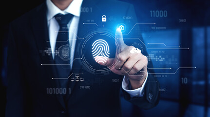 Biometric fingerprint identification and cybersecurity system ensuring secure access, identity verification, cloud data protection, and digital safety Vouch
