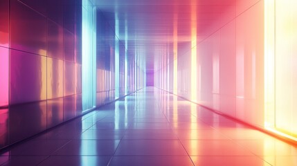 Neon corridor interior