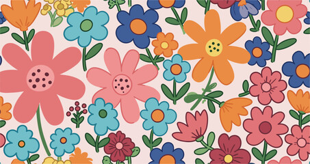 a vibrant garden filled with colorful flowers and green leaves