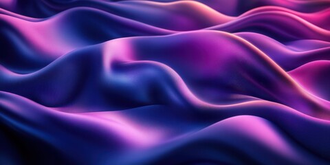 Obraz premium Colorful waves of fabric undulating in hues of purple and pink resembling abstract art in soft light