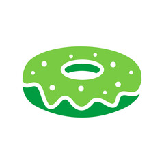 Donut Icon Vector Illustration Green Version