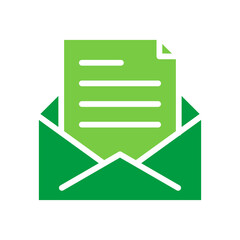 Fototapeta premium Invitation Icon Vector Illustration Green Version