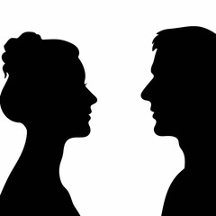 Human Face Side Silhouette stock illustration