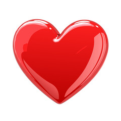 red heart on white background